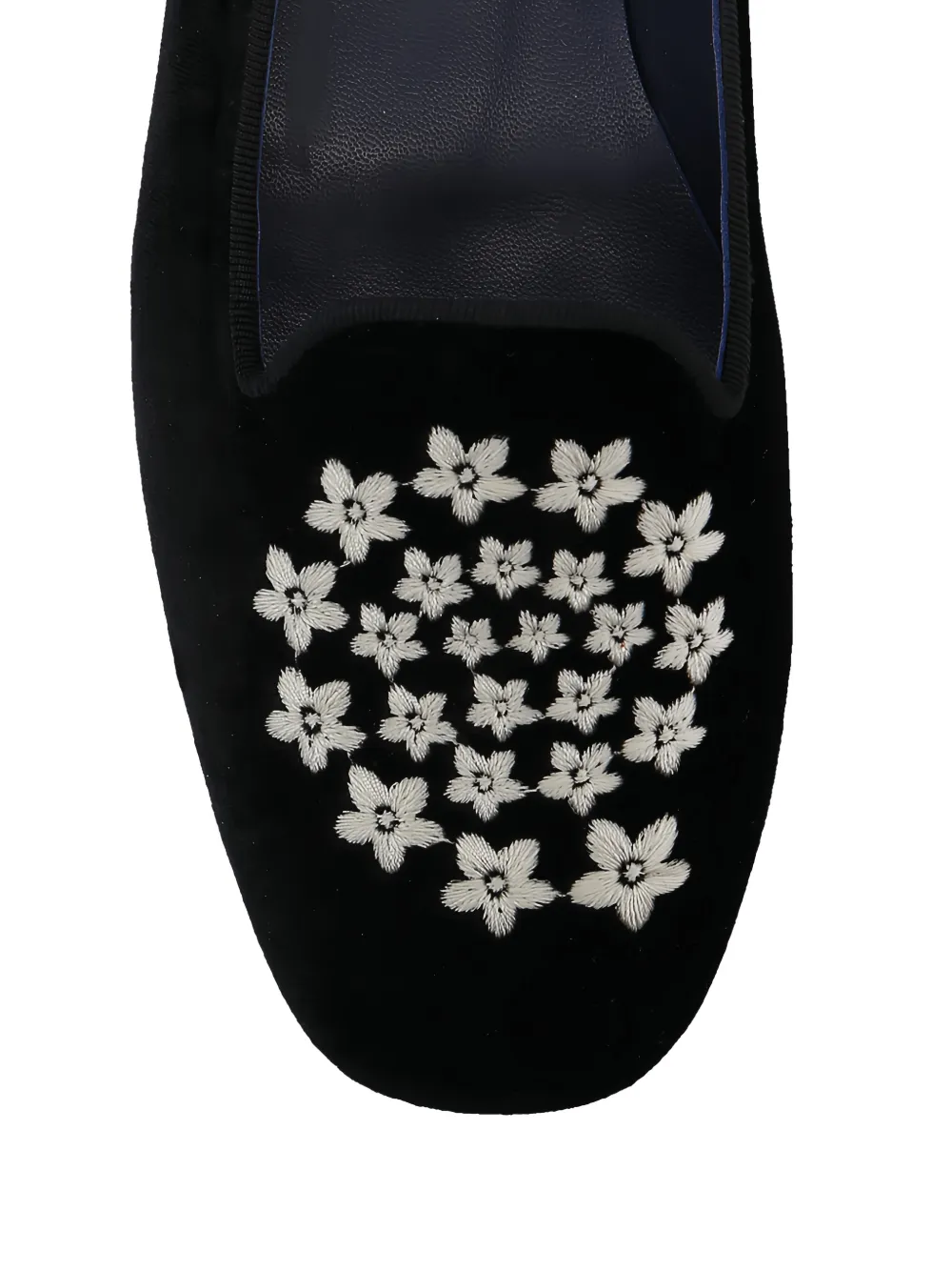 Castañer floral-embroidery loafers Zwart