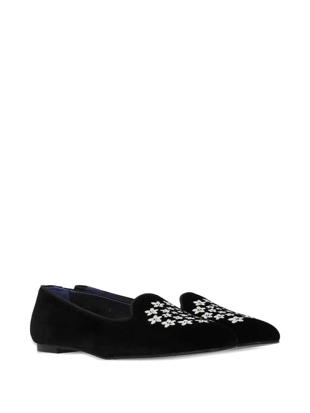Castañer floral-embroidery loafers Zwart