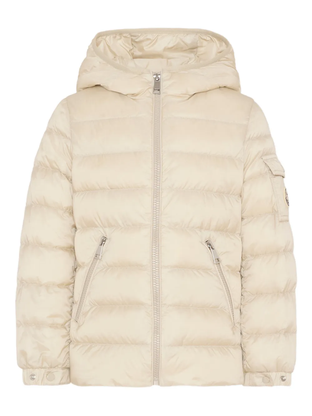Moncler Enfant Donsjack met capuchon Beige