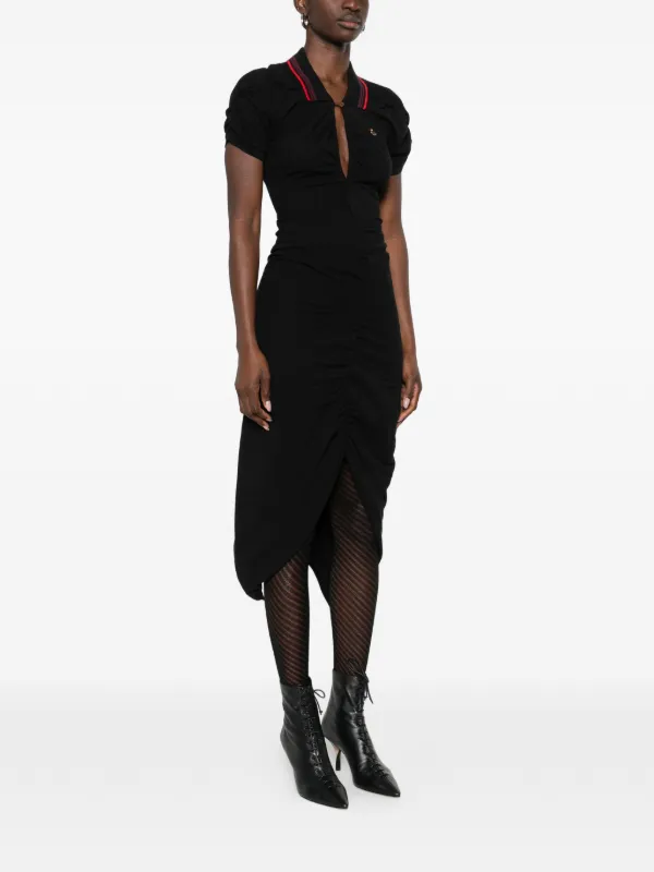 Vivienne Westwood Pulling Ruffled Midi Dress | Black | FARFETCH