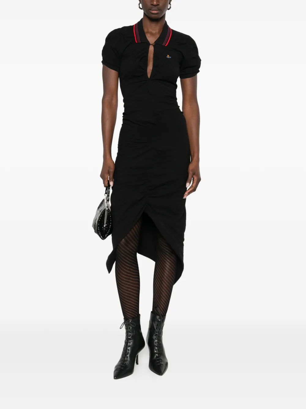Vivienne Westwood Pulling ruffled midi dress - Zwart