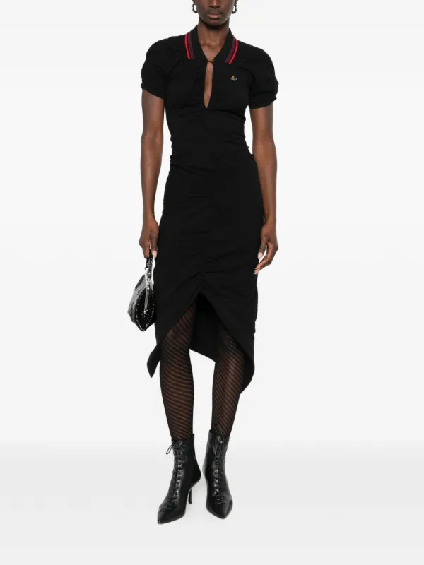 Vivienne Westwood Pulling Ruffled Midi Dress | Black | FARFETCH