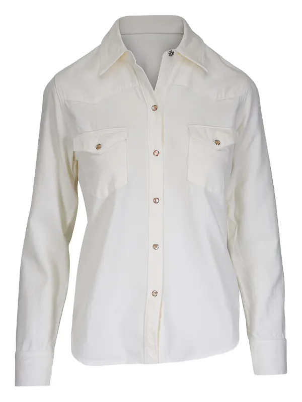 Nili Lotan Travis Pocket Shirt in Neutrals