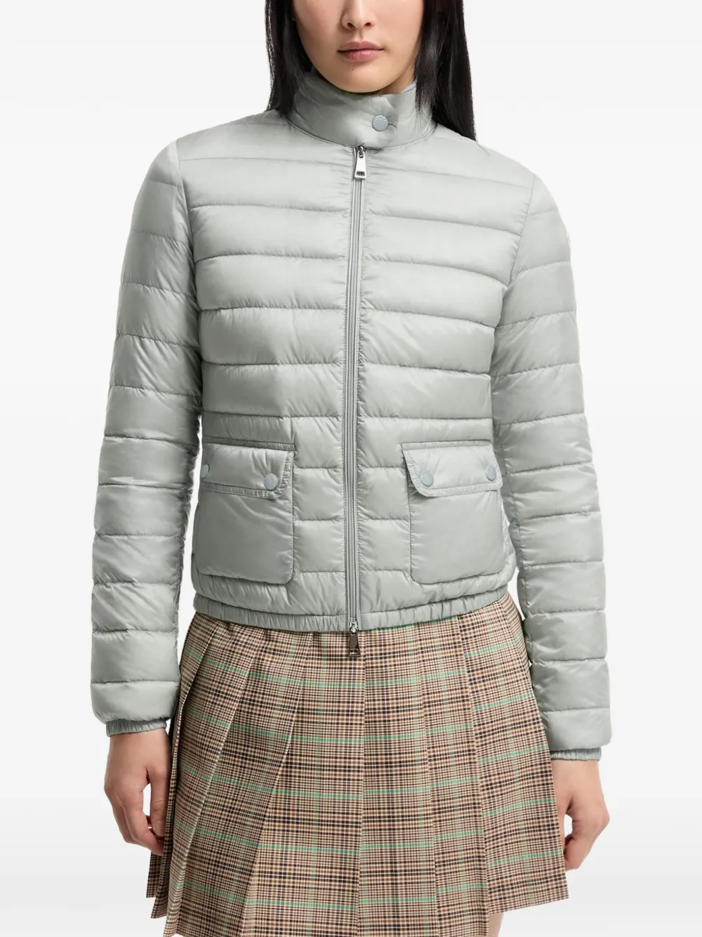 Moncler Gewatteerd jack met logopatch Grijs