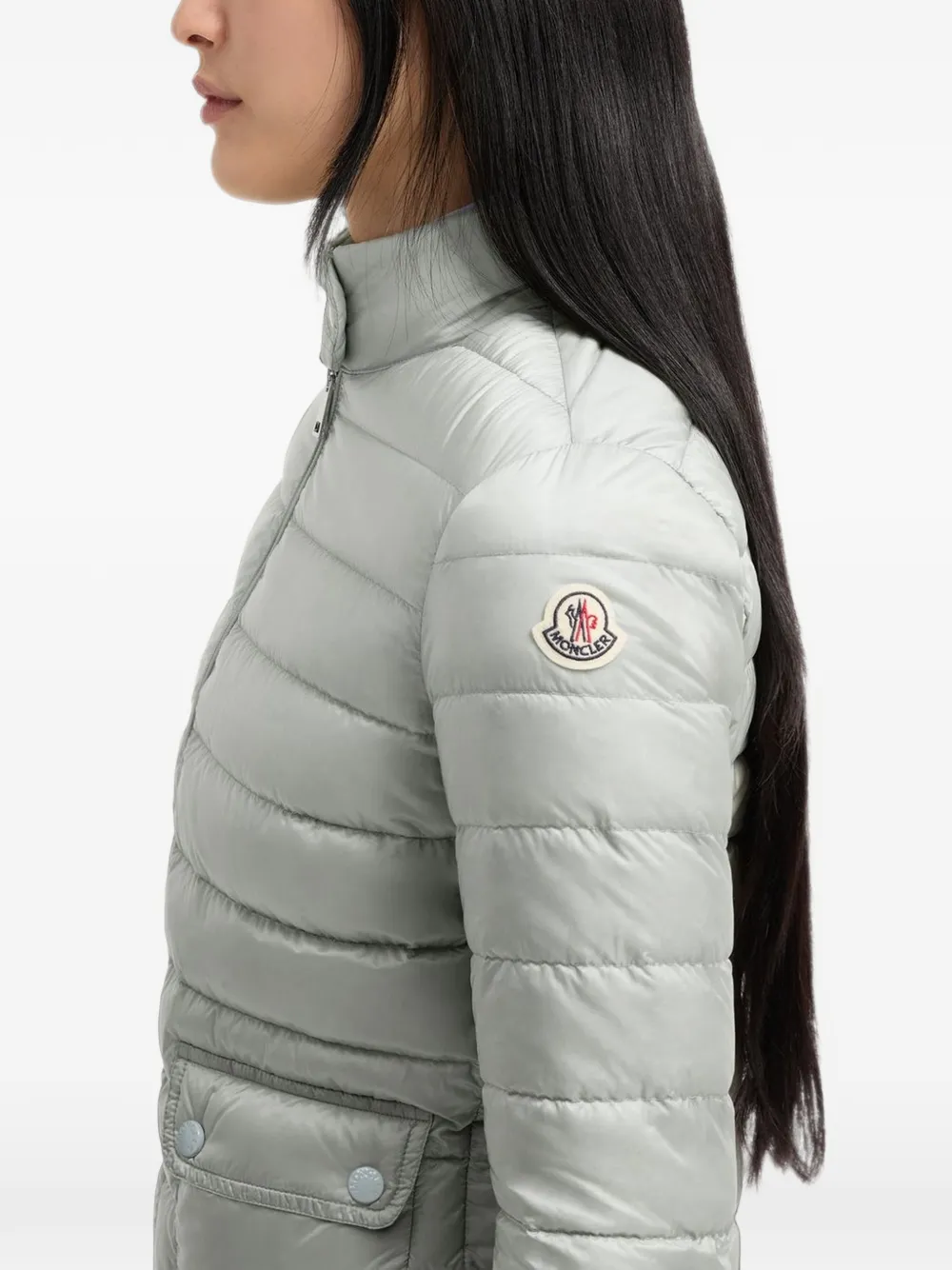 Moncler Gewatteerd jack met logopatch Grijs