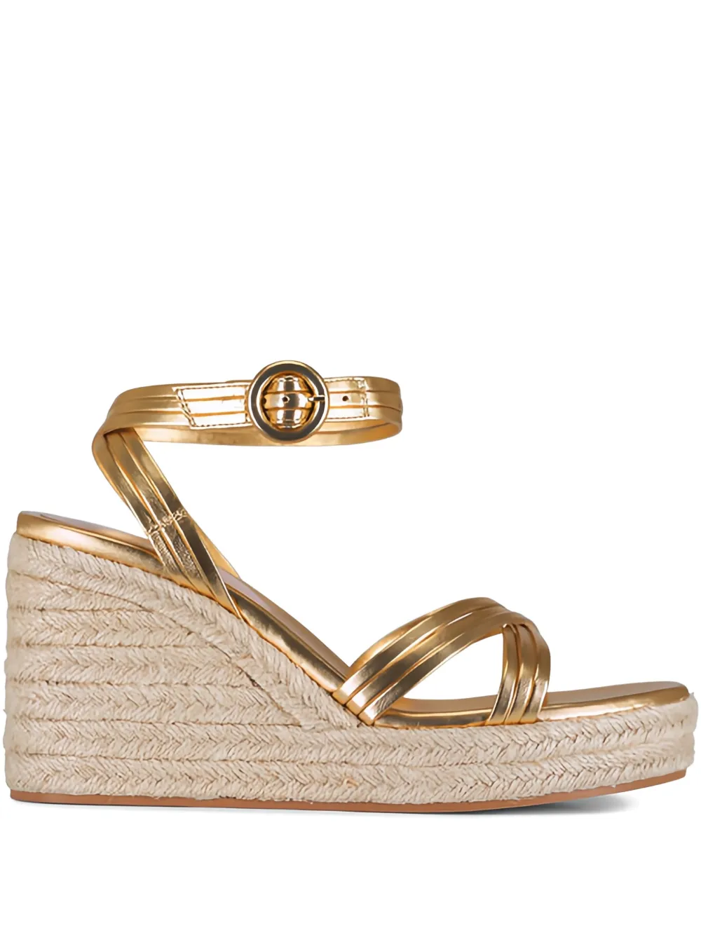 Gianvito Rossi Mekong strappy buckle espadrilles Goud