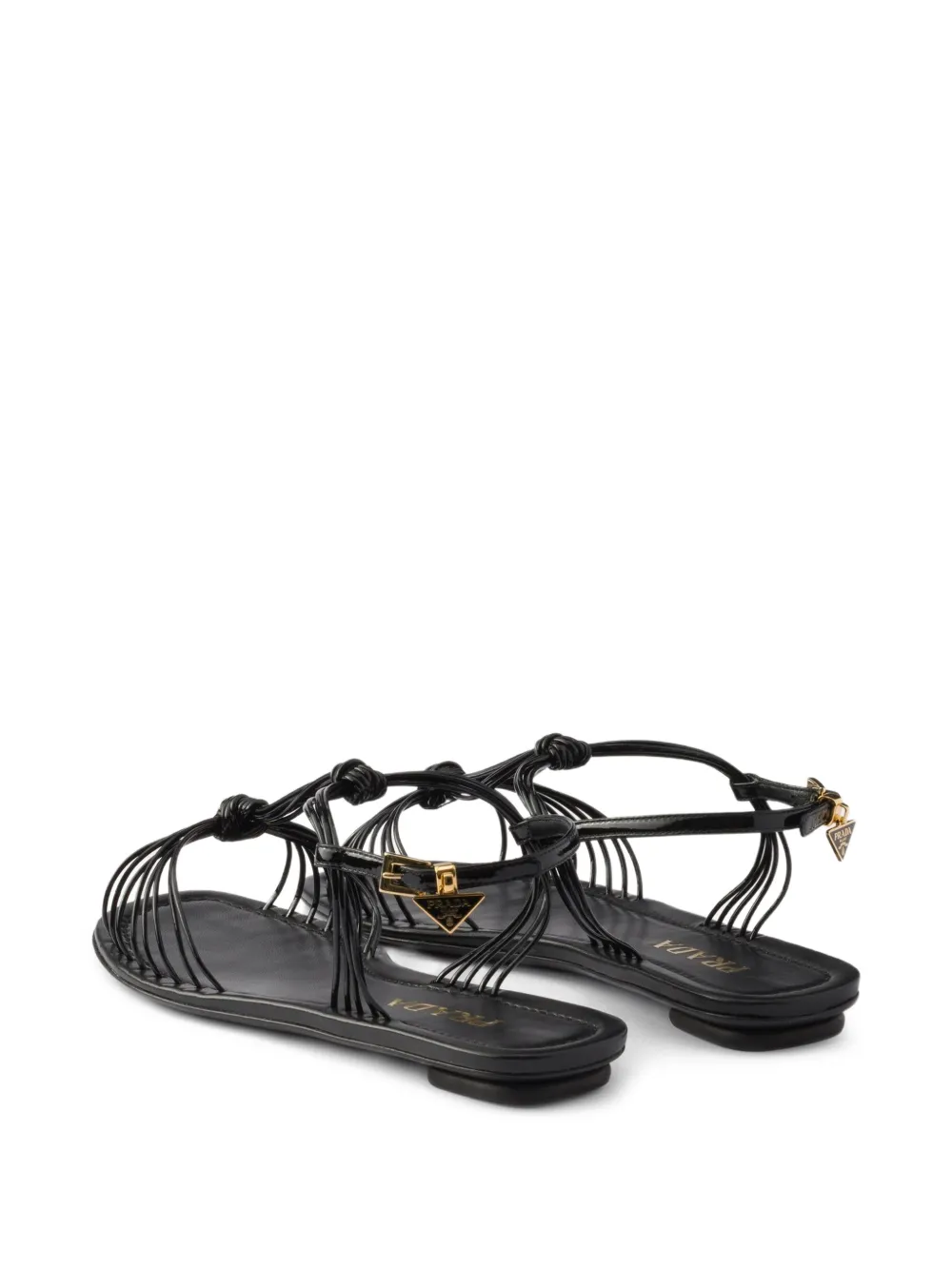 Prada Lakleren sandalen Zwart