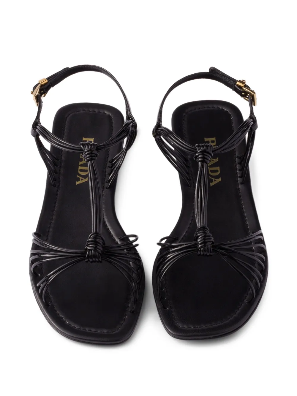 Prada Lakleren sandalen Zwart