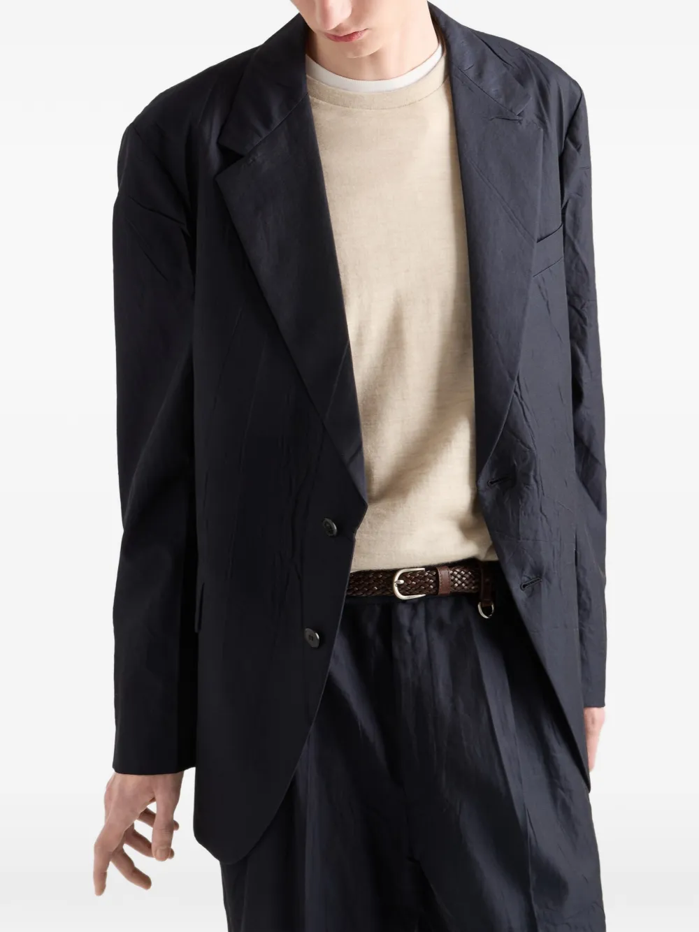 Prada Jack met enkele rij knopen Blauw
