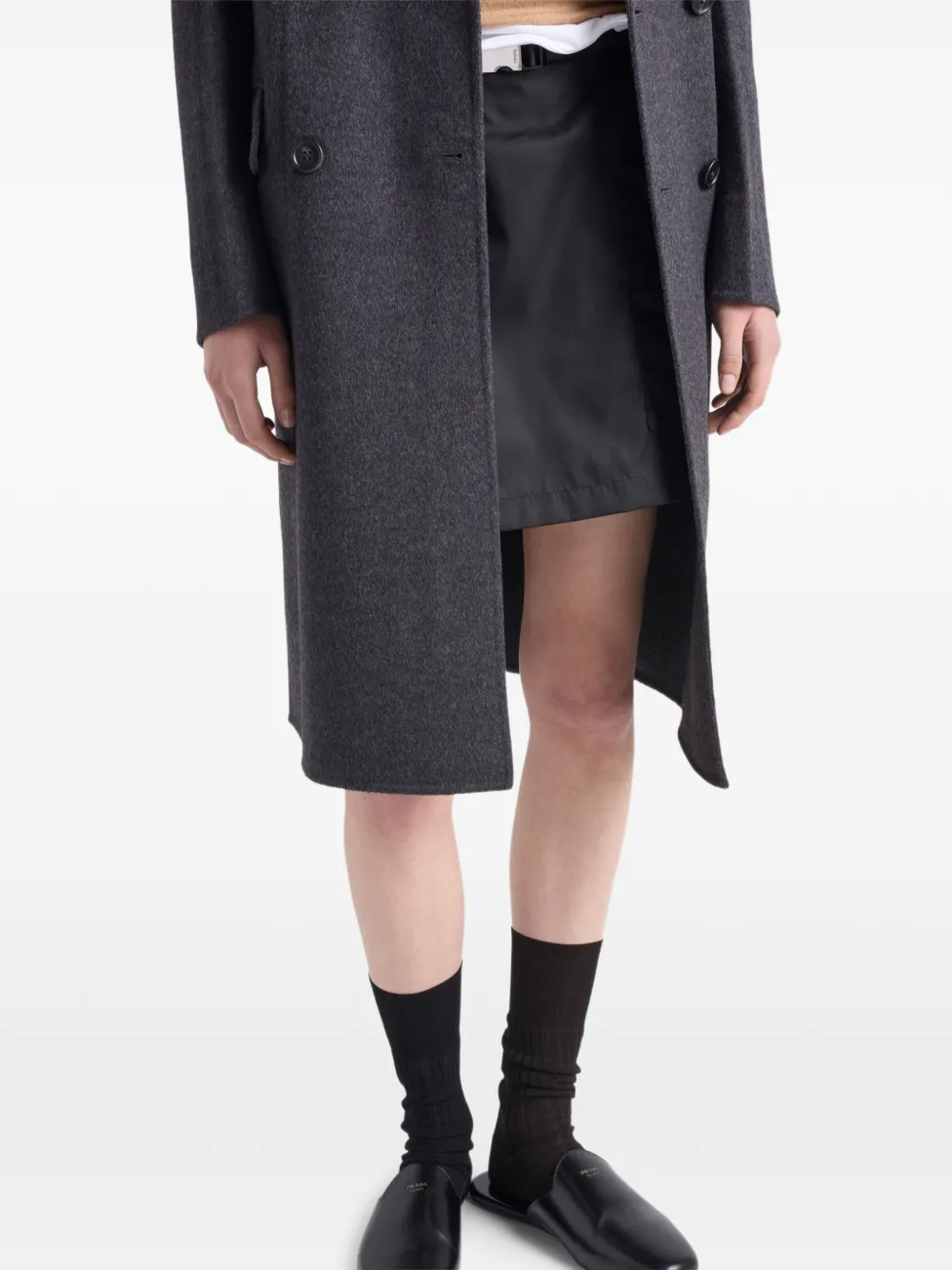  Prada Re-nylon Mini Skirt - Black 