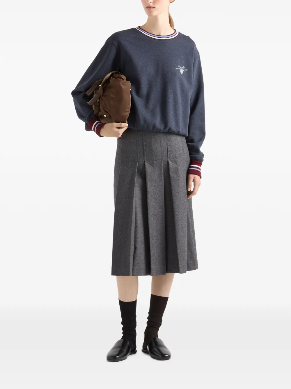 Prada sudadera de algodón con logo bordado | Sudaderas | Image 2