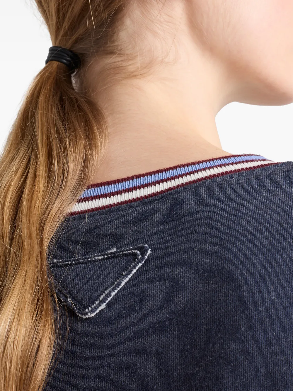 Prada Sweater met geborduurd logo Blauw