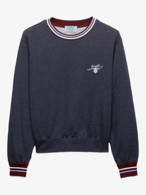Prada logo-embroidered cotton sweatshirt