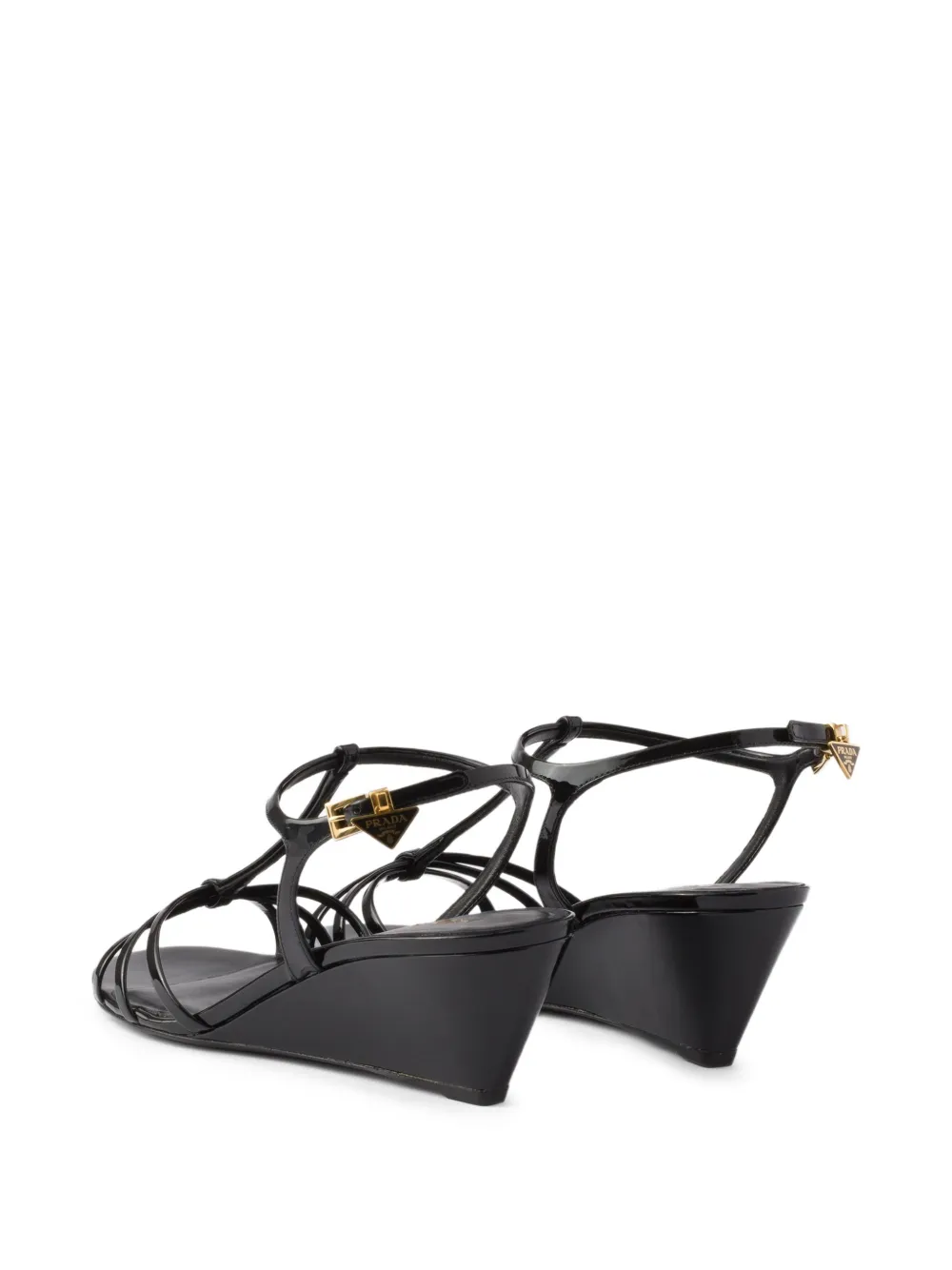 Prada Lakleren sandalen Zwart