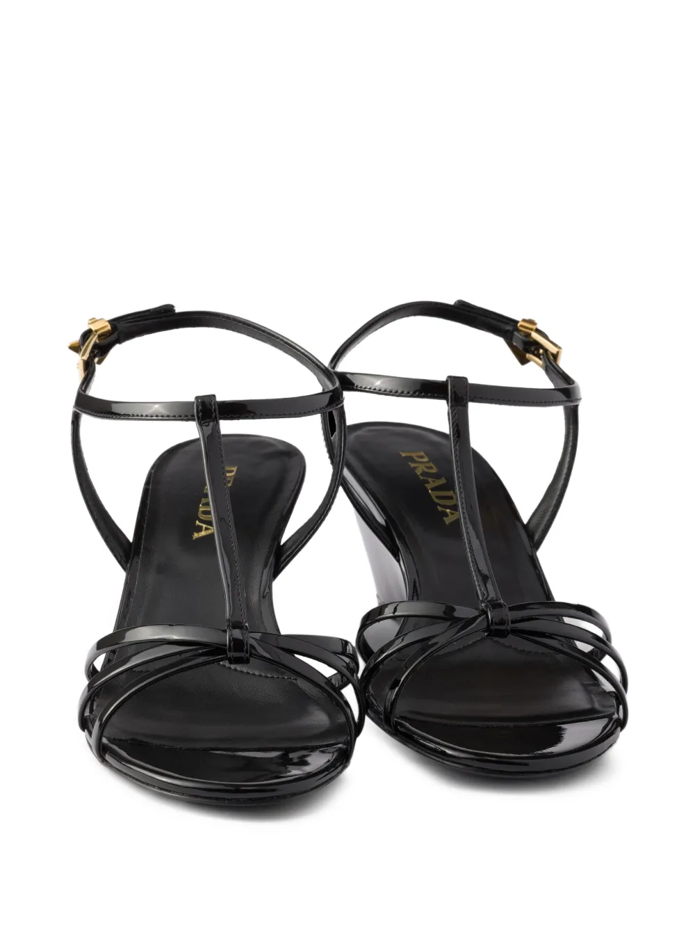 Prada Lakleren sandalen Zwart
