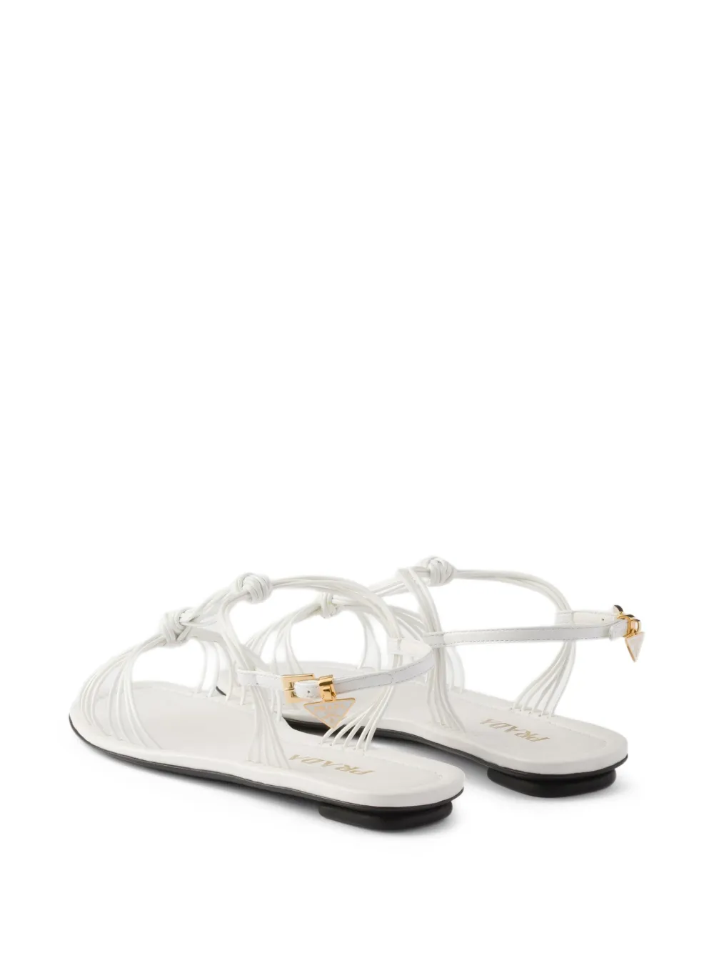 Prada Platte leren sandalen Wit