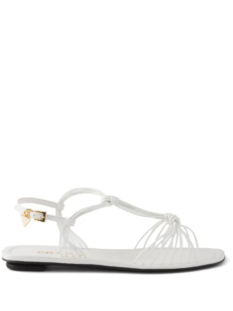 Prada Sandali in pelle con suola piatta