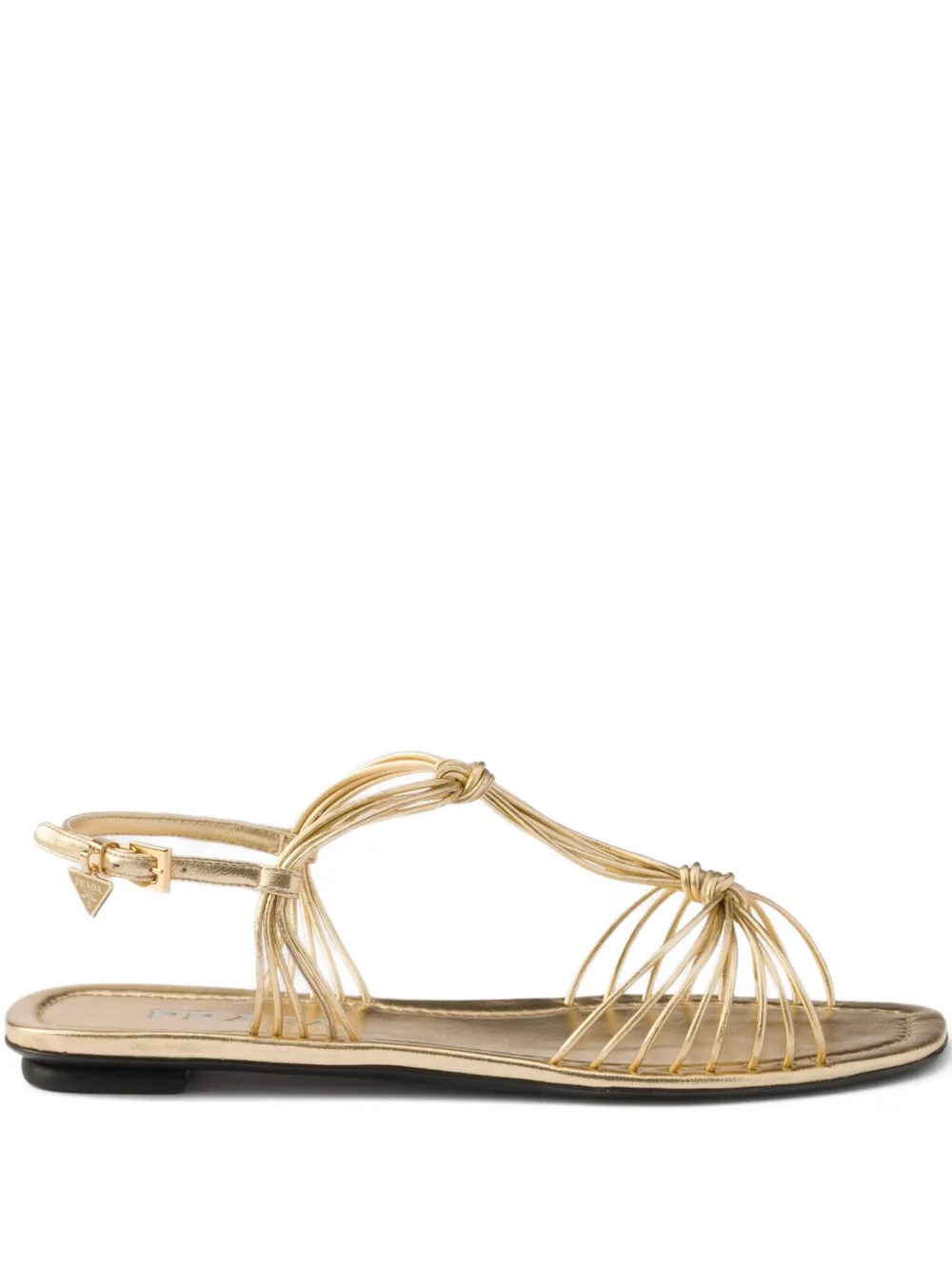 Prada Platte leren sandalen Goud