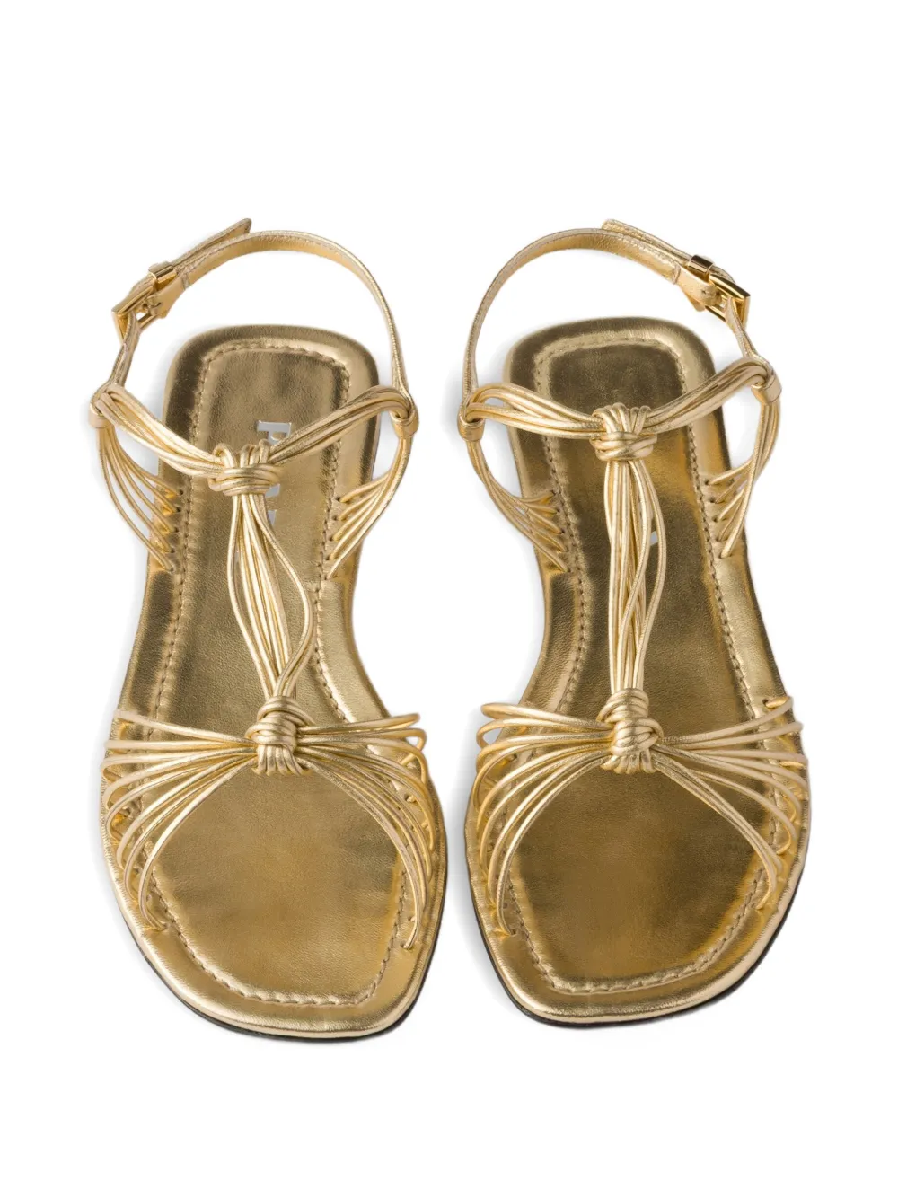 Prada Platte leren sandalen Goud