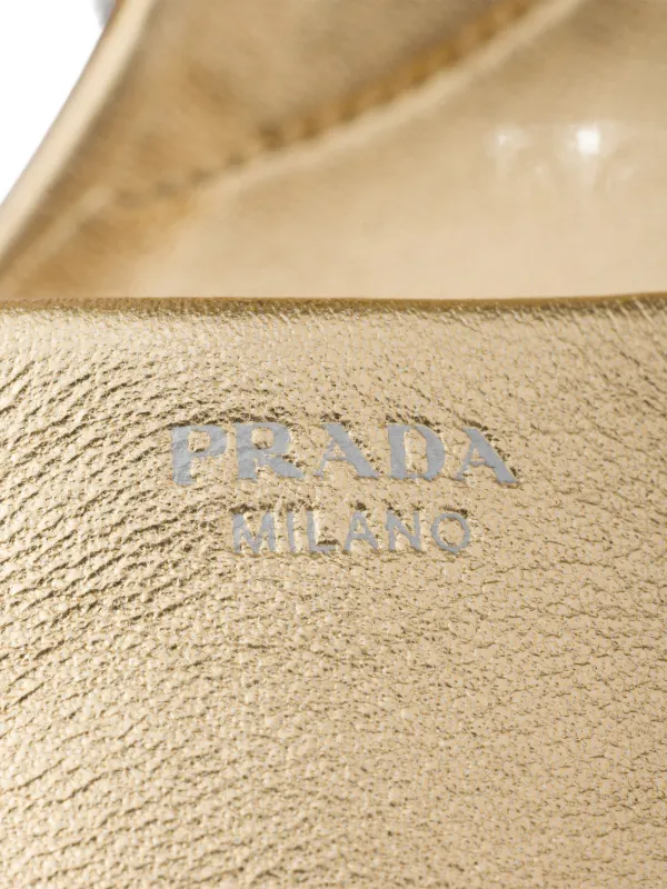 Prada Mordoré プラットフォーム レザーサンダル | ゴールドトーン