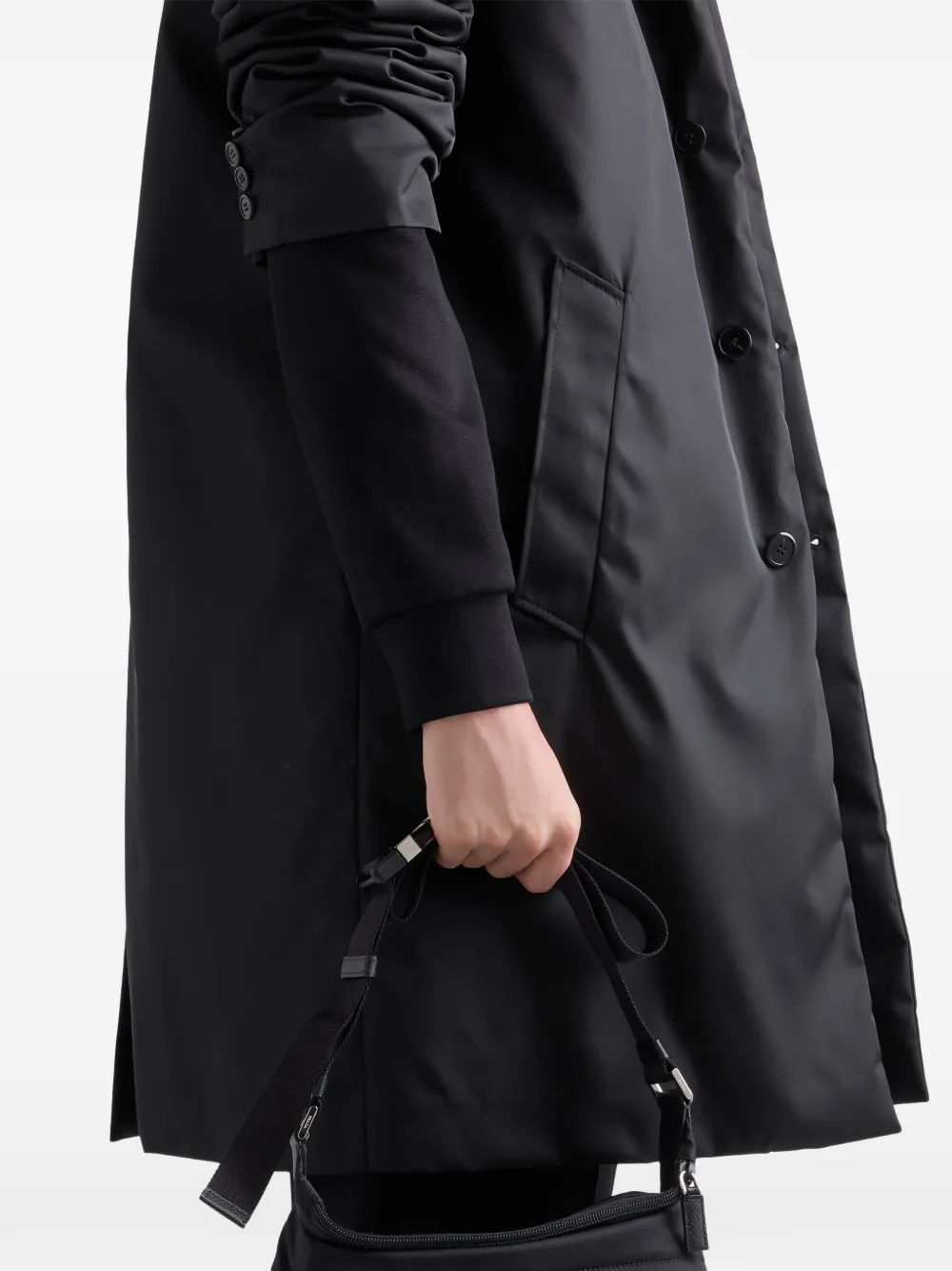 Prada Re-Nylon jack met vlakken Zwart