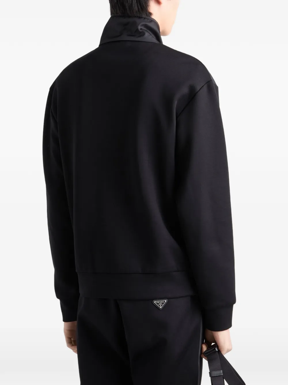 Prada Re-Nylon jack met vlakken Zwart
