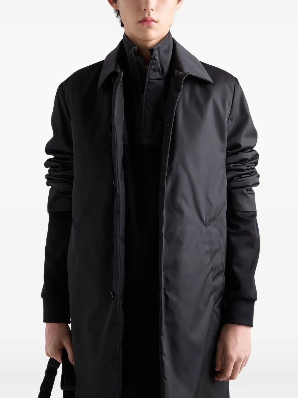  Prada Re-nylon Panelled Jacket - Black 