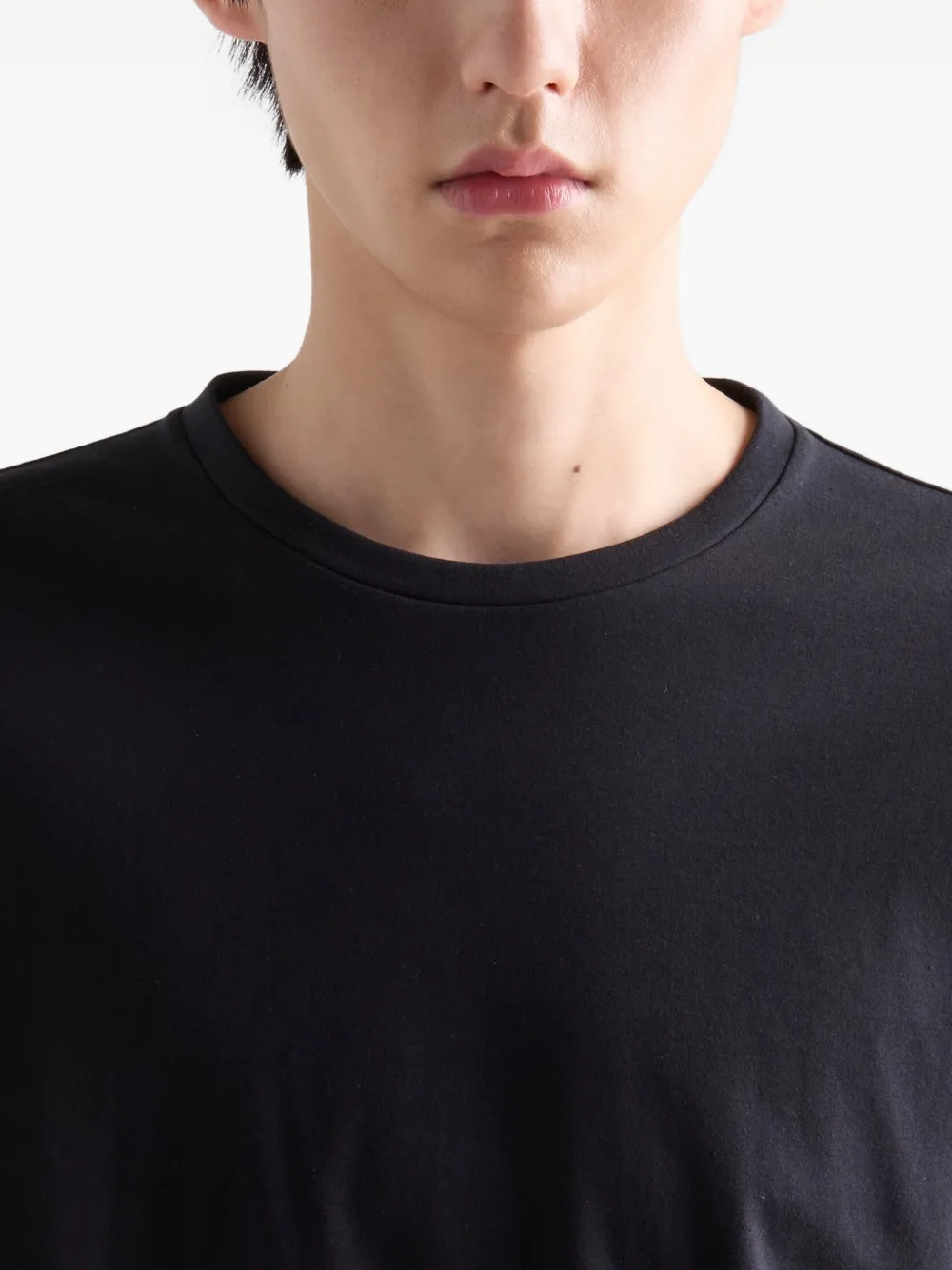 Prada T-shirt met geborduurd logo Zwart