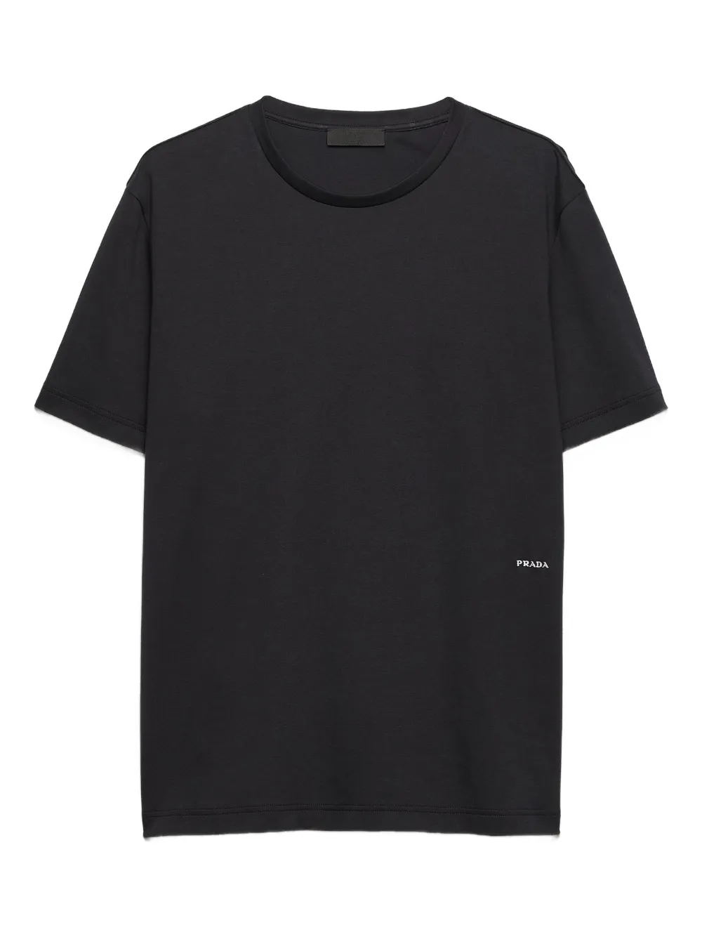 Prada T-Shirt mit Logo-Stickerei - Schwarz
