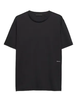 Prada Triangle Logo Cotton t-shirt | Green | FARFETCH