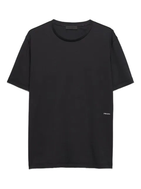 Prada T-Shirt mit Logo-Stickerei
