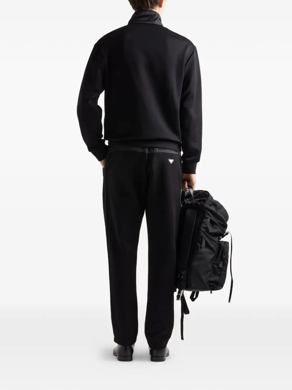 Prada logo-plaque trousers - Zwart