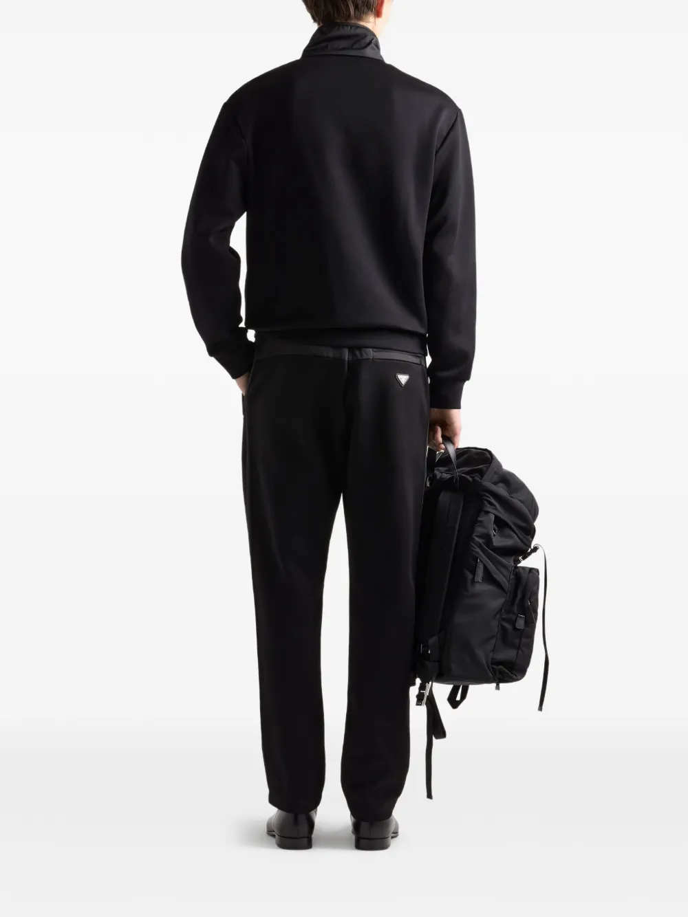 Prada Broek met logoplakkaat Zwart