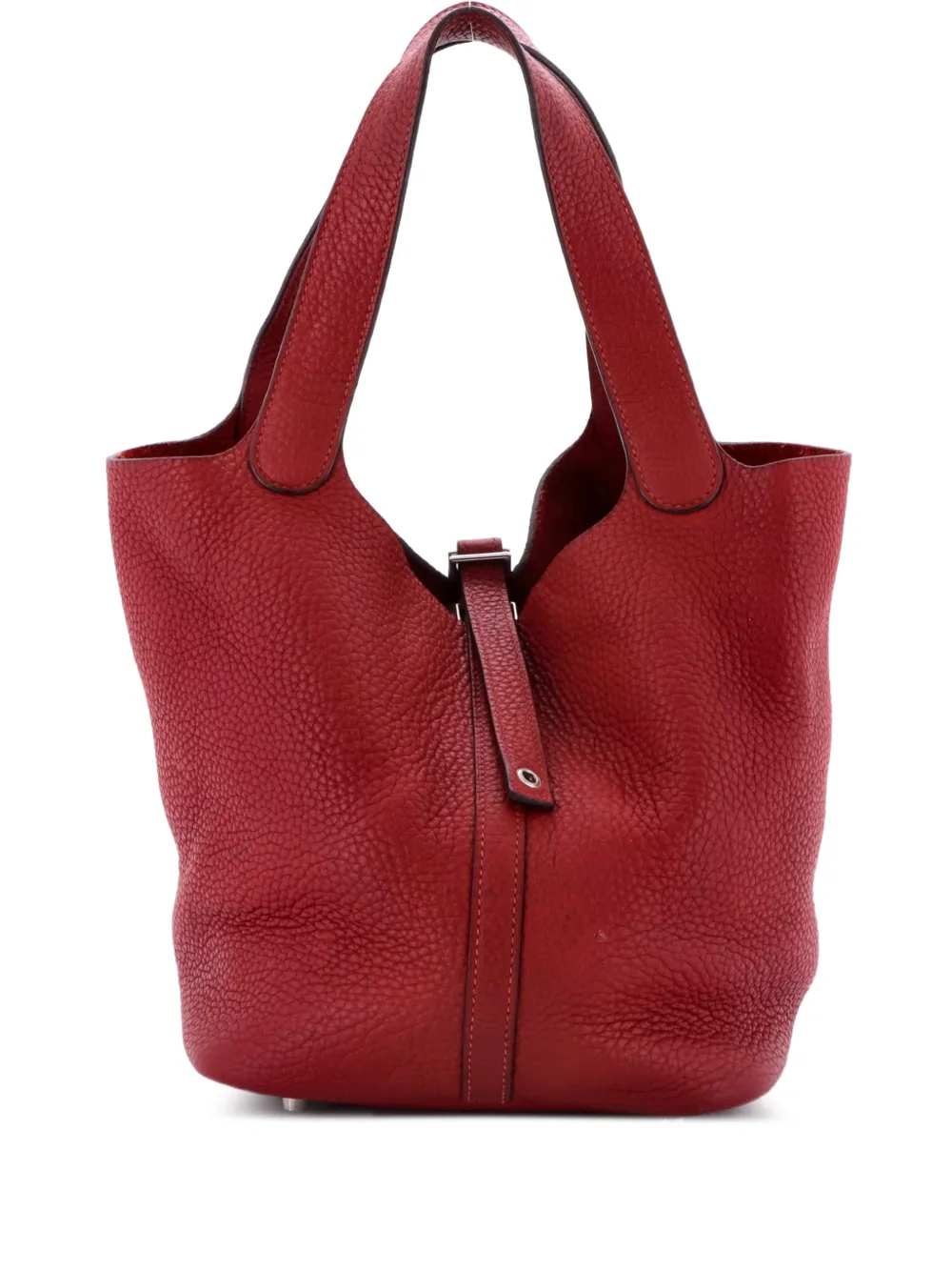 Hermès Pre-Owned Picotin Lock Bag Clemence MM bucket bag - Rosso