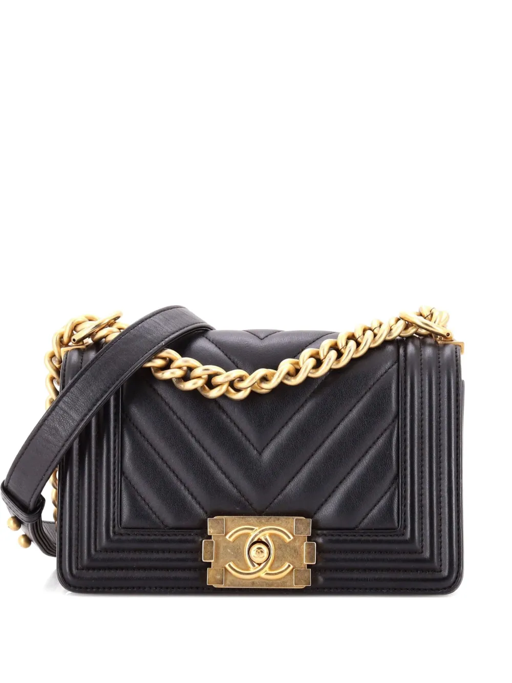 CHANEL Pre-Owned Boy Flap Bag Chevron Lambskin Small shoulder bag - Nero