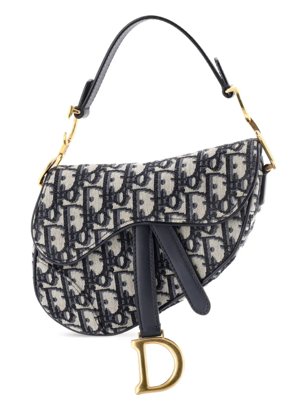 Christian Dior Pre-Owned Saddle Handbag Oblique Canvas Mini shoulder bag - Blu