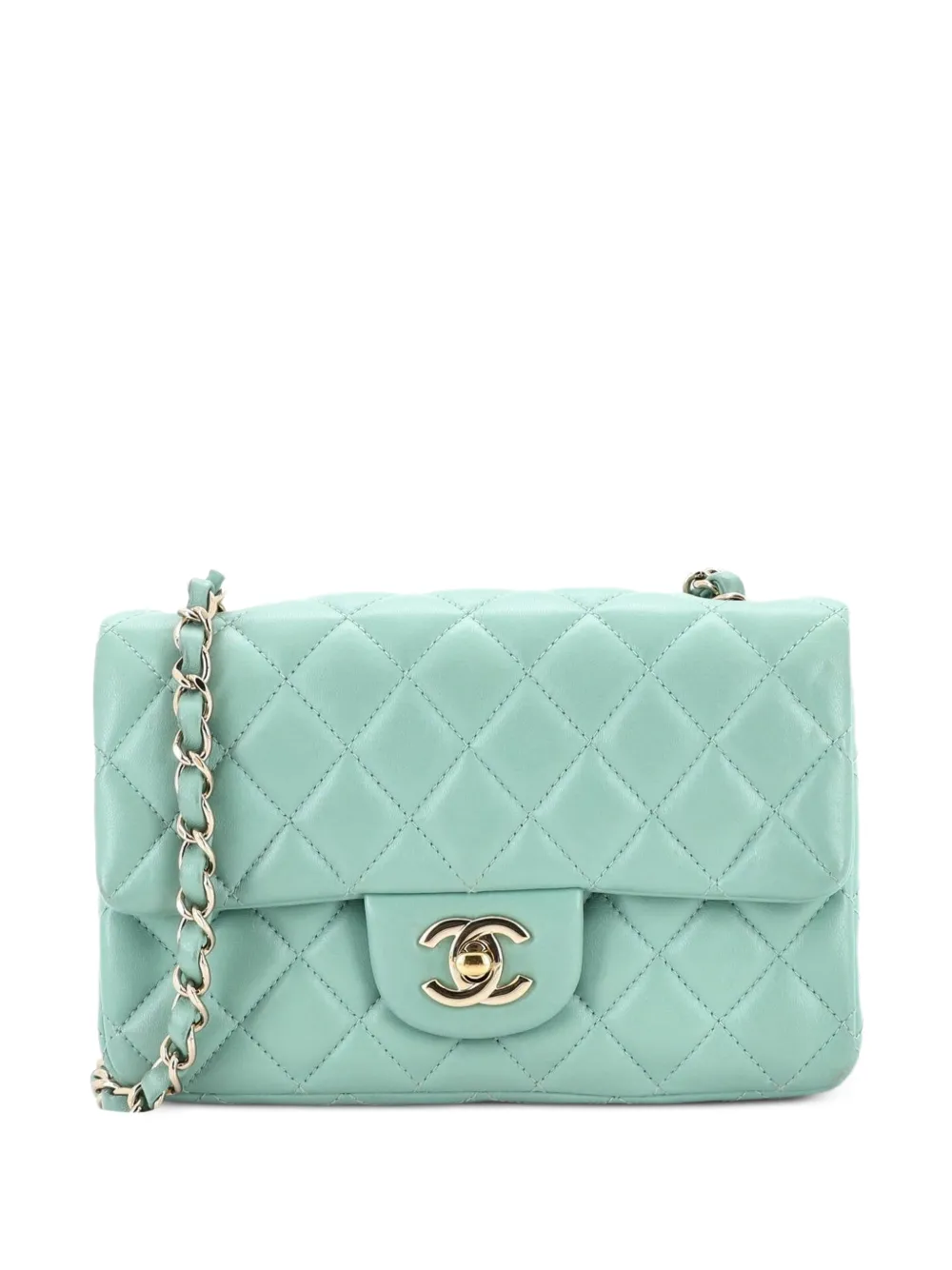 CHANEL Pre-Owned Classic Single Flap Bag Quilted Lambskin Mini crossbody bag - Verde