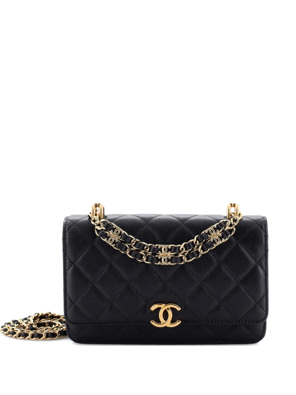 CHANEL Pre-Owned Coco First Wallet on Chain Quilted Caviar crossbody bag - Nero