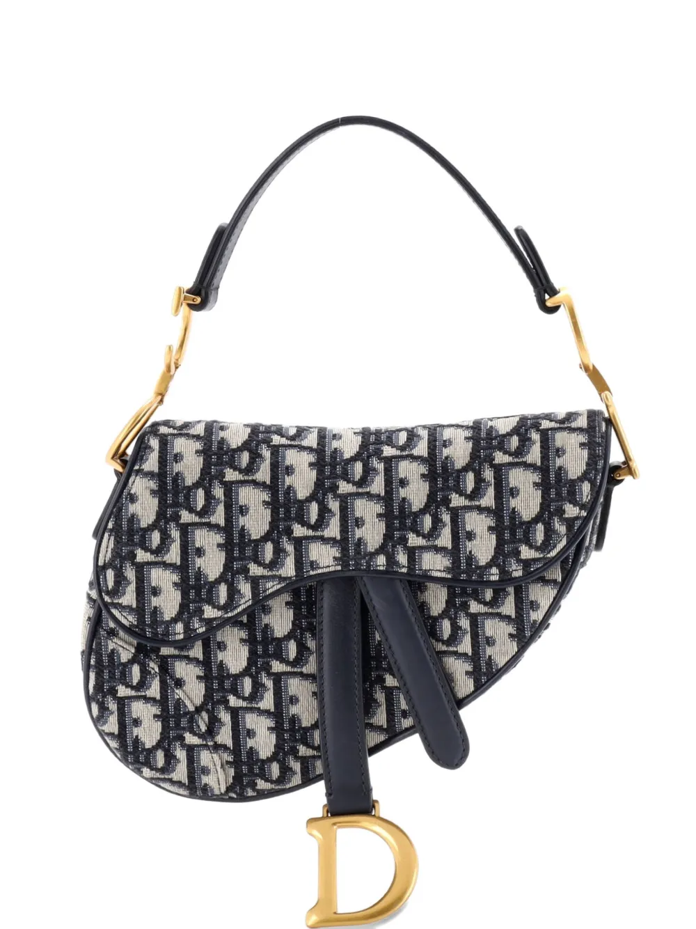 Christian Dior Pre-Owned Saddle Handbag Oblique Canvas Mini shoulder bag - Blue