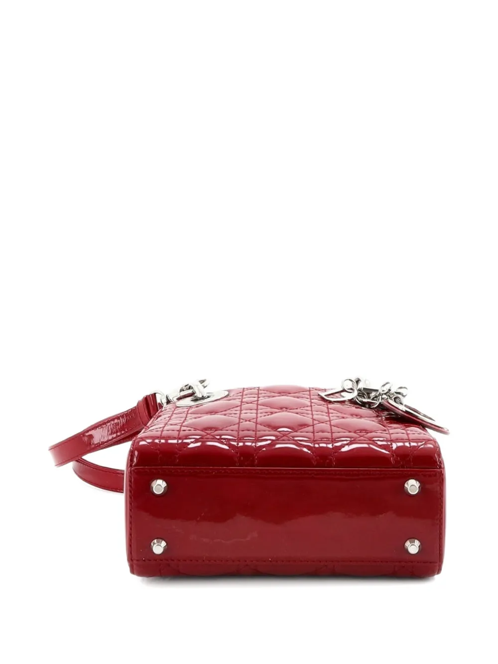 Lady Dior Bag Cannage Quilt Patent Mini Satchel