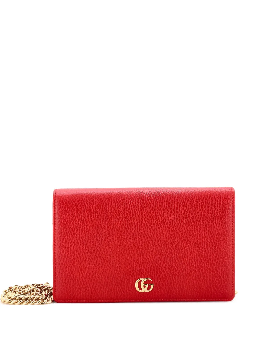 Gucci Pre-Owned Petite GG Marmont Chain Wallet Leather Mini crossbody bag - Rosso
