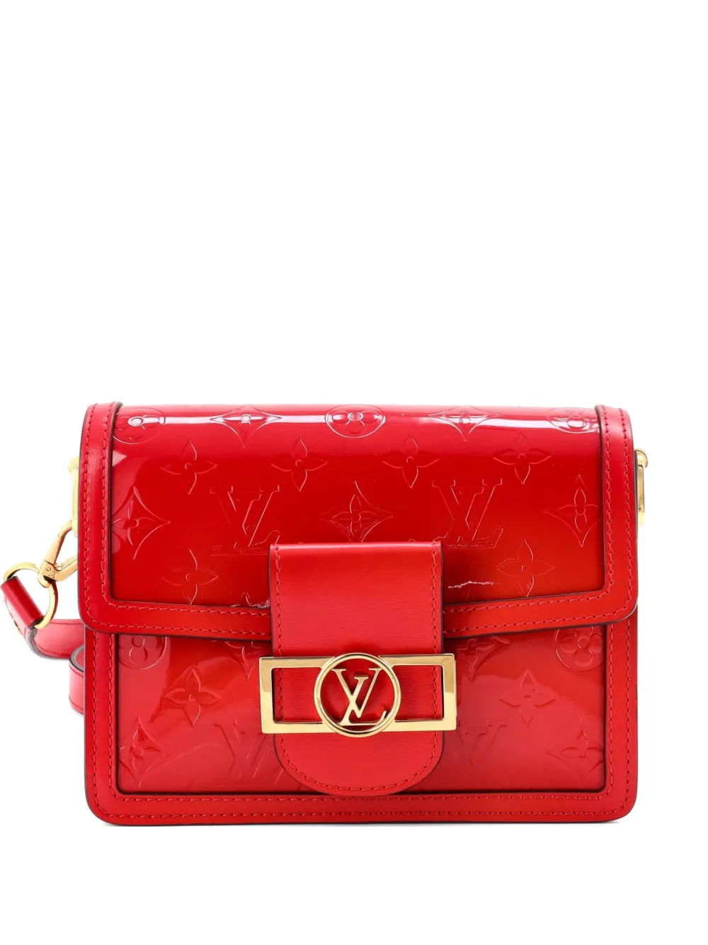 Louis Vuitton Pre-Owned Mini Dauphine Vernis Schultertasche mit Monogramm - Rot