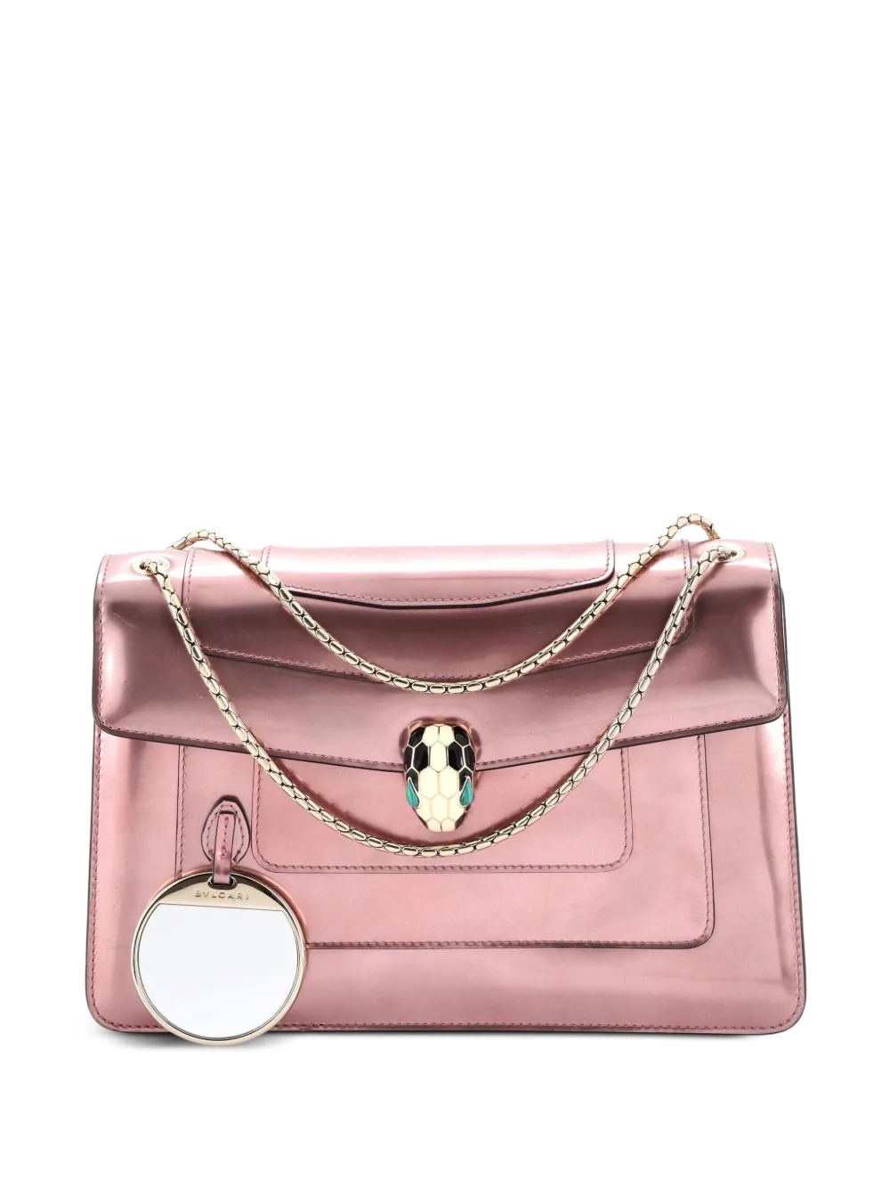 Bvlgari Pre-Owned Borsa a spalla Serpenti Forever media in pelle metallizzata - Rosa
