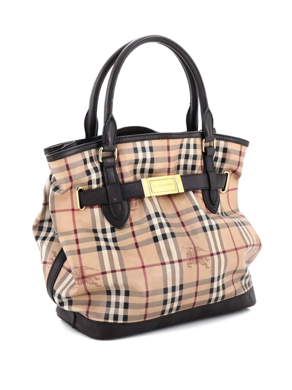 Burberry Pre-Owned Golderton Haymarket Coated Canvas Medium tote bag - Toni neutri