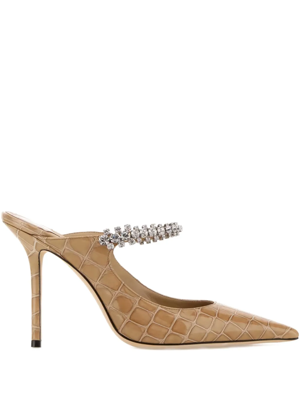 Jimmy Choo embossed-print embellishment mules | Neutrals | Image 1
