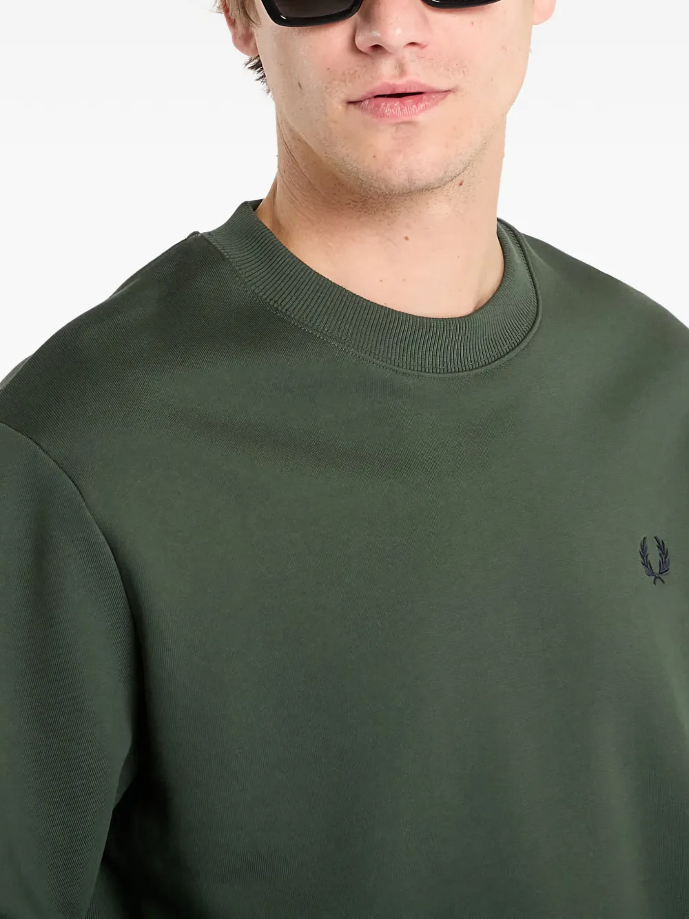 Fred Perry Sweater met ronde hals en logo Groen