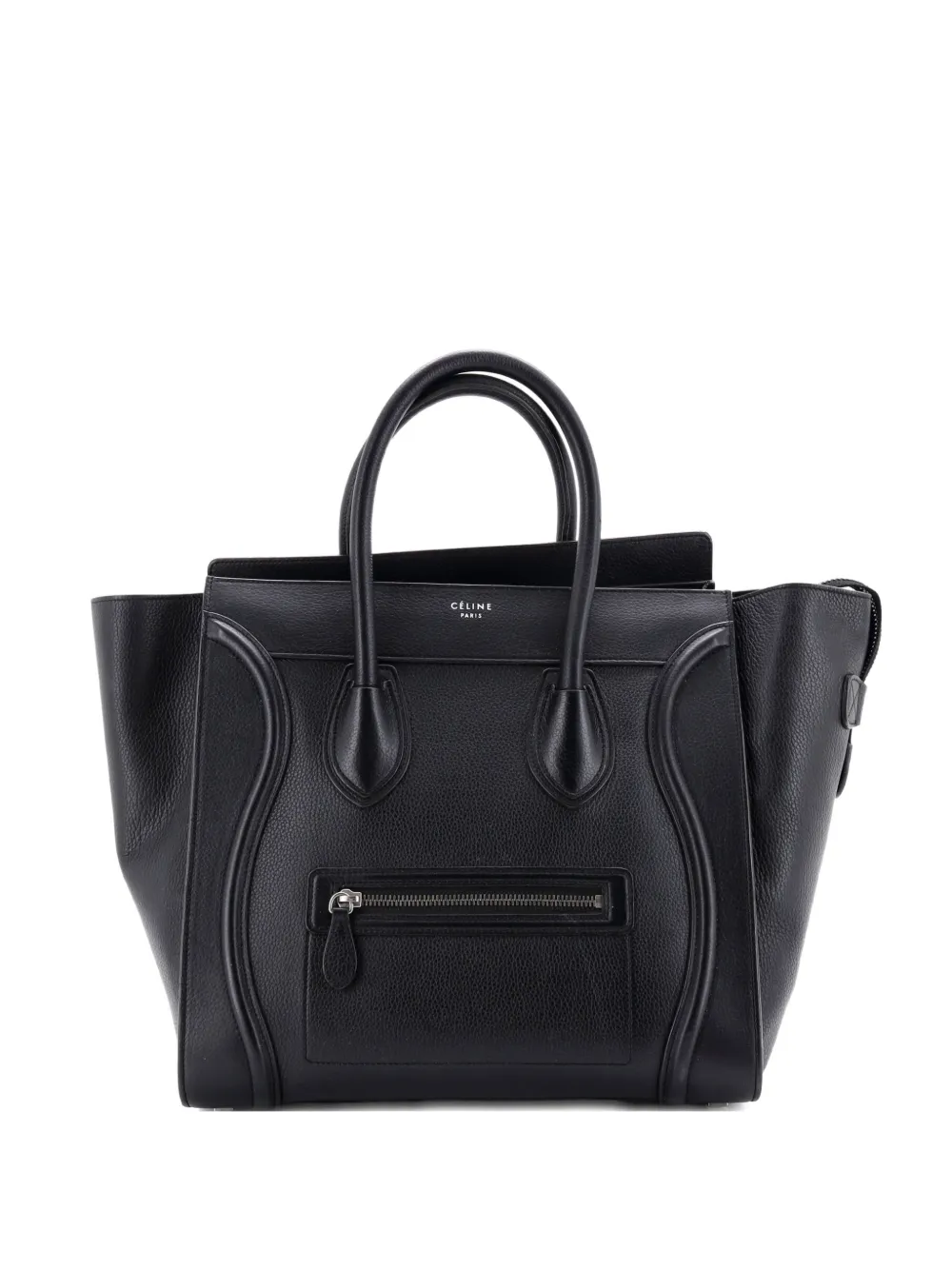 Celine Pre-Owned Luggage Bag Grainy Leather Medium satchel - Nero