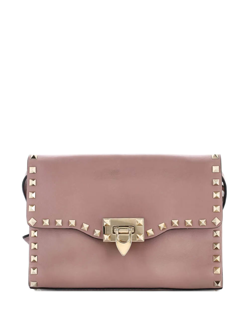Valentino Garavani Pre-Owned Rockstud Flip Lock Flap Bag Leather Medium crossbody bag - Toni neutri