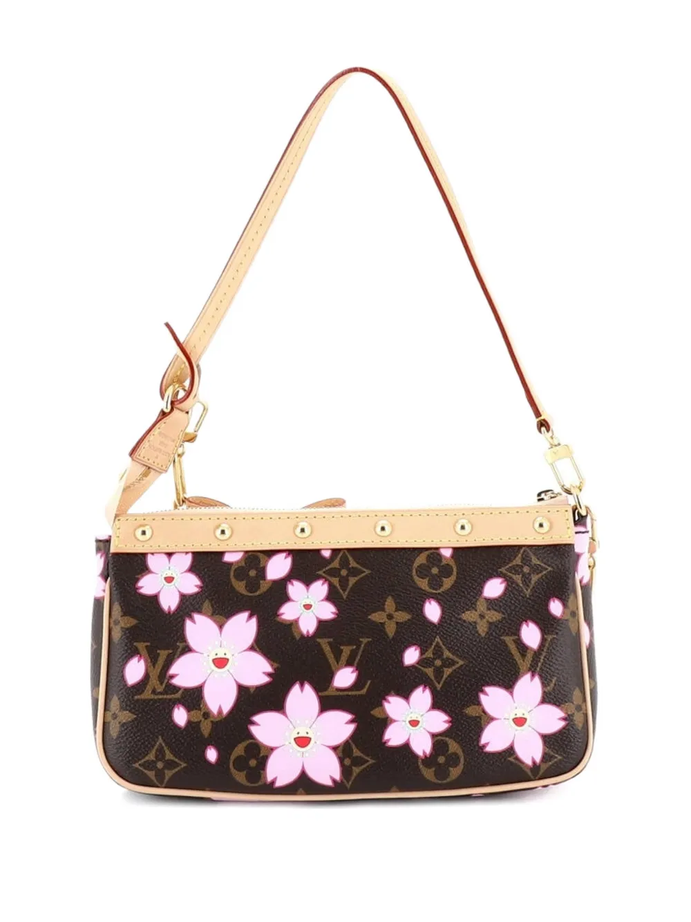 X Takashi Murakami Pochette Accessoires Nm Limited Edition Cherry Blossom Monogram Shoulder Bag