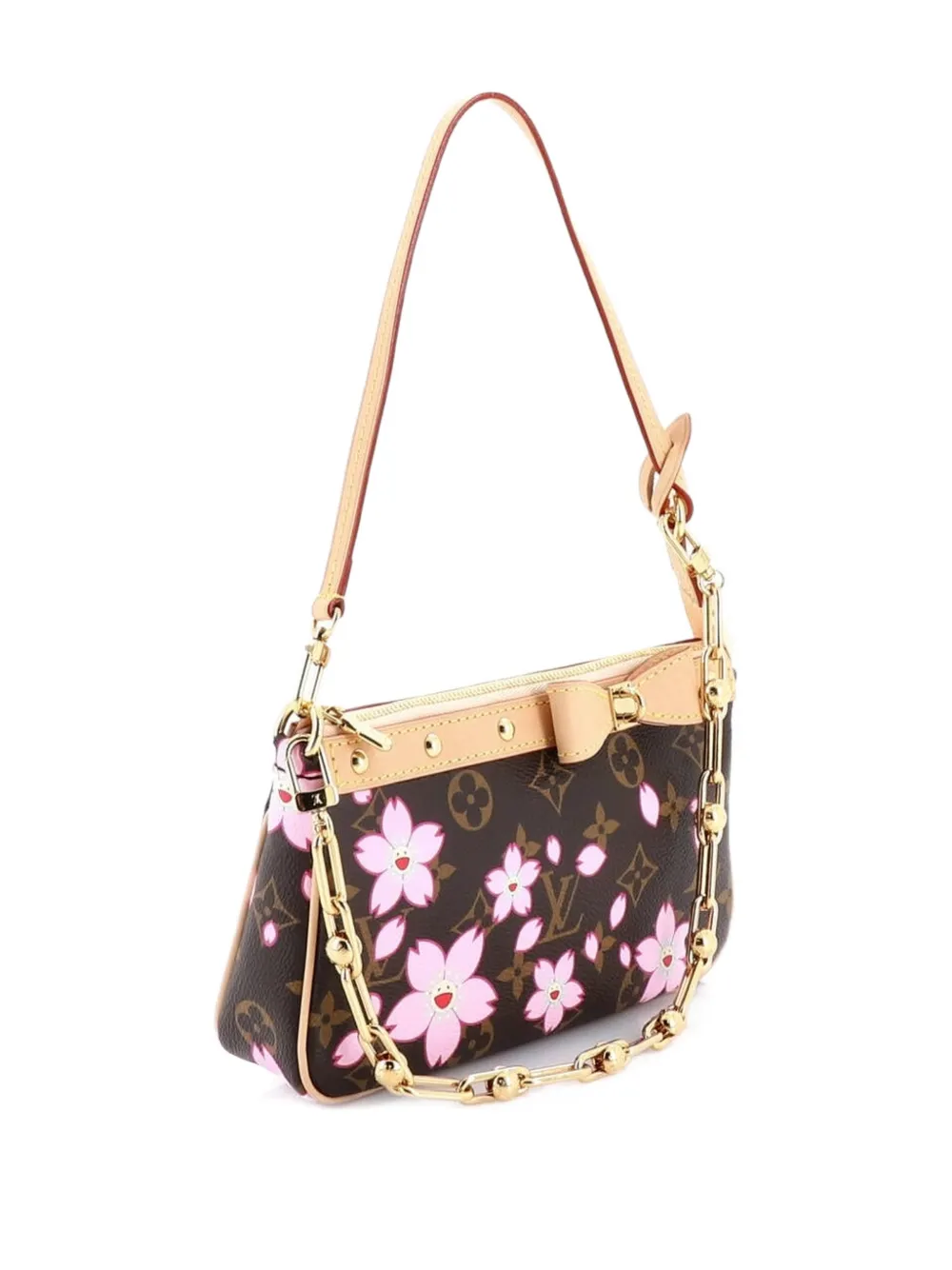 X Takashi Murakami Pochette Accessoires Nm Limited Edition Cherry Blossom Monogram Shoulder Bag